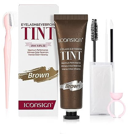 Duoffanny Tinta per Sopracciglia e Ciglia, 25ml Kit Sopracciglia Colorazione Permanente Bellezza Trucco Easy 30+ Applicazioni Durata 5-6 Settimane per uso Domestico o in Salone (Marrone)