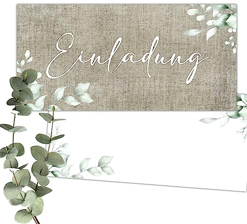 Eummel 25 Einladungskarten Einladung zur Hochzeit Taufe Einladung Geburtstag 30 40 50 60 70 Kommunion klassisches Design DIN lang ohne Umschläge