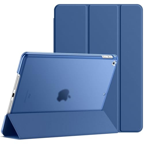 JETech Hülle für iPad 9./8./7. Gen 10,2, Navy | Für iPad 10,2 (2021/2020/2019), Schlanke Transluzent Rückseite, Dreifach-Ständer, Auto Schlafen/Wachen, Leichter Stoßschutz