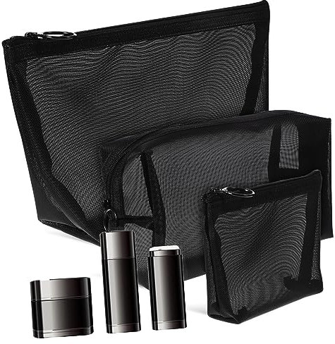 LABRIMP 3stücke Make-up-Tasche Mit Reißverschluss Kosmetiktasche Aus Netzmaterial Organizer-Tasche Für Reisen Kulturbeutel Zum Aufbewahren Von Schminkartikeln