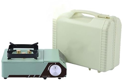 PASPRT Fornello a Gas Portatile - fornello a propano fornello a Gas da Esterno, Potenza 3500 W, con Custodia per Il Trasporto e bruciatore Interamente in Rame, per Campeggio nel Patio (Green)