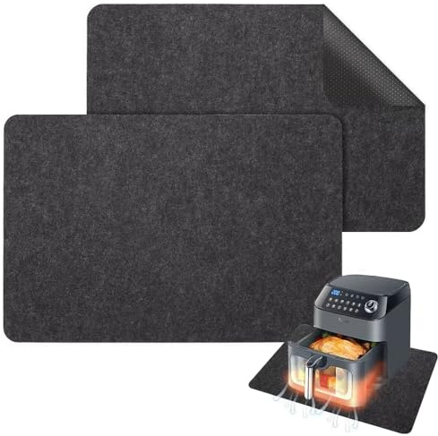 Taasmoog Heat Resistant Mat for Air Fryer, 2 Pcs Kitchen Countertop Protector Mat, Felt Material, Multicolor