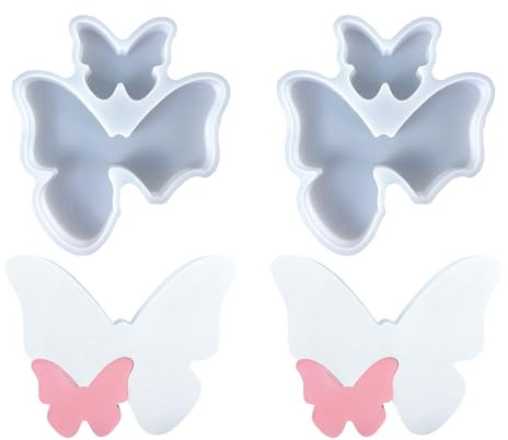 Silikonform Schmetterling, 2 Stück Silikonformen Gießformen Schmetterling Gießformen Silikon Schmetterling Gipsformen zum Gießen Silikon Gießformen Giessform Silikon Silikonform Einschieber