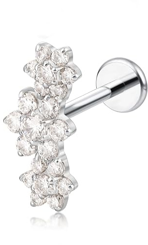 limerencia 18G Tragus Piercing, Medizinische Titan Lippenpiercing mit 6mm 8mm 10mm Stäbe,Hypoallergen Helix Piercing ohr,Labret Stecker für Bauchnabel Zunge Augenbraue Lippe Septum Nase