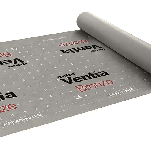 Decket Unterspannbahn Ventia Bronze 130 g/m² für Dach, diffusionsoffen | wasserdichte, UV-beständige Dachfolie; zum Feuchtigkeitsschutz; Dachbahn; Unterdeckbahn; 37,5 m² ohne Klebekanten