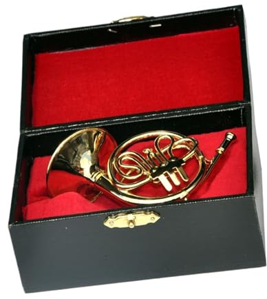 Mini Waldhorn Modell Waldhorn Mundstück Musikinstrument Ornamente Einreihiges Waldhorn Instrument(5.5cm)