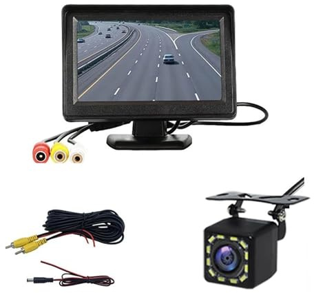 Telecamera Retromarcia Telecamera Retromarcia Schermo Monitor Telecamera Per Retromarcia 4.3 Pollici Per Telecamera Parcheggio Telecamera Retromarcia Per Veicolo Videocamera Posteriore(X120-12LED Came