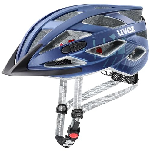 uvex City i-vo - Leichter Fahrradhelm für Damen und Herren - individuelle Größenanpassung - LED-Licht - deep Space matt - 52-57 cm