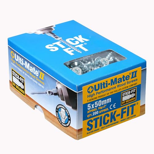 Ulti-Mate Woodcrews - Bright Zinc Plated - 5.0 x 50mm - Box of 200