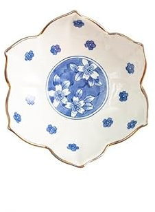 UQACHG Piatto di Frutta in Ceramica per Uso Domestico, Piatto di Frutta da 6 Pollici, Piatto di Fiori in Pizzo Personalizzato, Piatto di Frutta da Dessert, Piatto di Frutta da t，One Color A