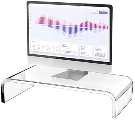 Generisch Monitorständer für Schreibtisch, Aktualisiert Acryl Monitorständer mit Stabiler Plattform, Laptop und Bildschirmständer für Desktop, Organizer zur Aufbewahrung von PC, Bildschirm, Laptop