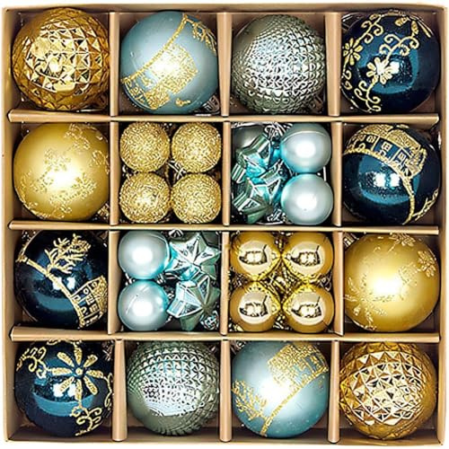 44 Stück Weihnachtskugeln, Ornamente, Weihnachtskugeln, Hängende Dekorationen Für Party-Dekoration, Urlaub, Weihnachtsbaumschmuck