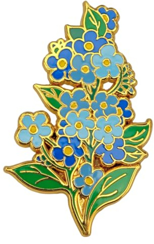 Leraverppy Enamel Pin,Forget-Me-Not Flower Cluster Lapel Pin,Love and Remembrance Symbol Brooch,Pin for Anniversary Wedding Birthday Funeral Social Charity Party Gift for Memory Keeper Nature Lovers