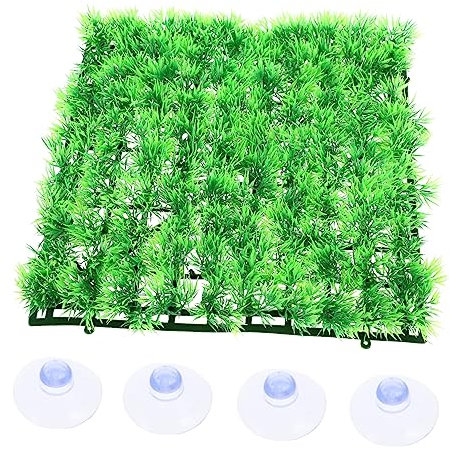 BESPORTBLE Aquarium Fake Grass Mat Fish Tank Mats for Realistic Simulation and Washable Plastic Grass Pads Sturdy Artificial Rug for Underwater Landscaping and Decorative Aquarium