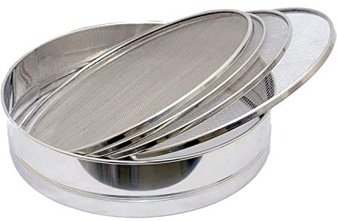 Stainless Steel 22 cm Interchangeable Sieve Set of 4 Flour Sieve, Spices, Food Strainers, Atta (Flour), Grains, Semolina, Food Granules, Coconut Powder, Cocoa Silver