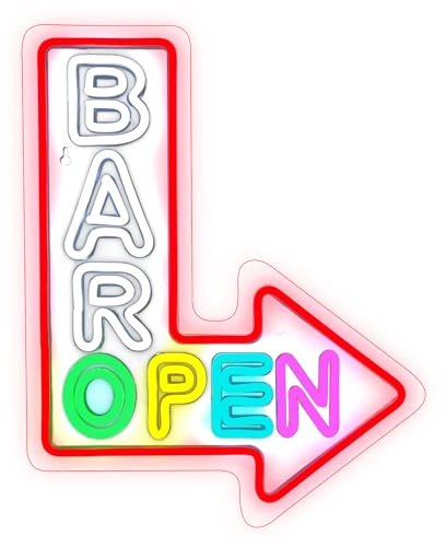 Horseneon Bar Open Neon Schild,Open Leuchtreklame für Wand,LED Neons Light Wand Bier Led Schild Bar Neon Sign,Open Signs für Wanddekoration Light Up Sign für Bar,Salon,Store,Cafe,Club