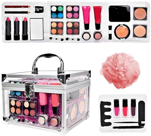 Kit De Maquillaje Para Adolescentes Maletín Cosmético Portátil Compacto | Maletín Cosmético Para Viajes Diarios Bodas Teatro Y Eventos Para Jóvenes