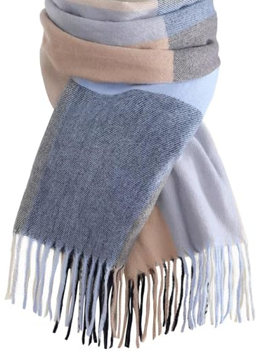 CHarmeFleur Damen Schals de Invierno de Cachemira Cuadros Chal Largo Manta Chal de Invierno Otoño Pañuelos Pashmina y