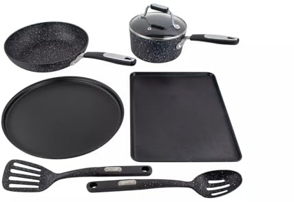 Scoville 6 Piece Aluminium Cookware Set - Black