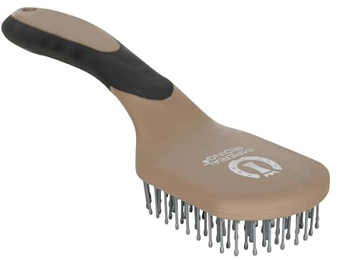 Imperial Riding Mähnen- und Schweifbürste IRH Boomerang, ergonomische Pferdebürste mit entwirrenden Borsten, schonende Pflege für Mähne und Schweif & stylischen Stall-Look, Cappuccino