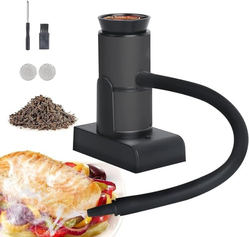 Tragbare Räucherpistole für Lebensmittel, Kaltrauch Infuser, Handheld Mini Smoker mit natürlichen Holzspänen, Batteriebetrieben für Camping, Grill, Käse, Fleisch, Fisch, Dessert