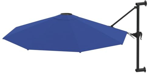 Generico Ombrellone a Muro con Palo in Metallo 300 cm Blu