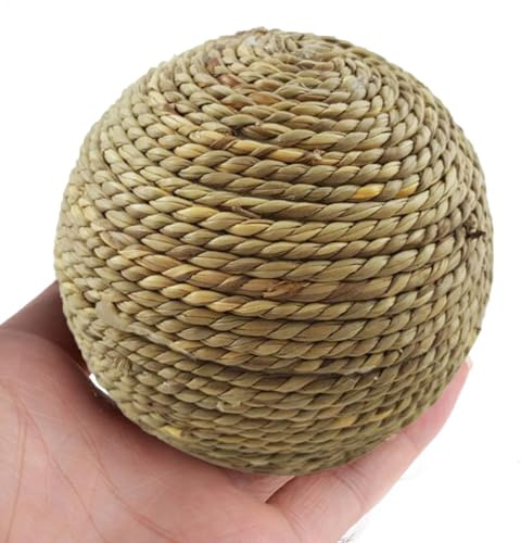 Balle à Mâcher pour Lapin - Jouet Naturel en Paille pour Soins Dentaires et Jeu des Rongeurs | Accessoire pour Animaux Maison, Jardin et Terrasse