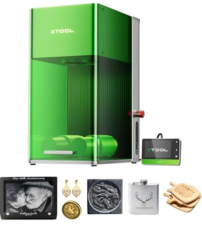 xTool F1 Ultra Incisore Laser Doppio Fibra e Diodo 20W, 10000 mm/s, Macchina Incisione e Taglio per Metallo e Legno, Fotocamera 16MP, Incisione 3D, per uso professionale in ambito commerciale