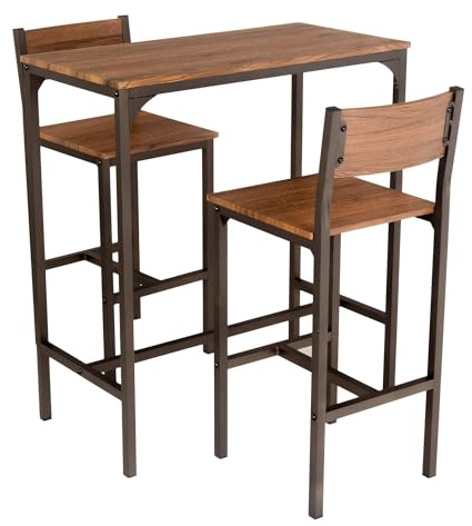 yelloo - Tavolo Bar con Sgabelli Salvaspazio, Angolo Bar per Casa, Tavolino Bar uso Interno, Ideale per Birreria, Pizzeria, Perfetto per Arredare Casa con Stile (Venice - Tavolo + 2 Sgabelli)