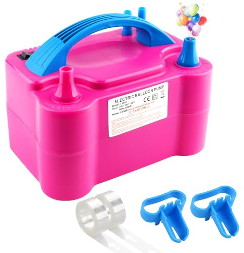 Balloon Pump 600W 110V Electric Balloon Pump Portable Electric Inflator Balloon Air Pump-2 Tying Tools Balloon Blower for Party Decoration