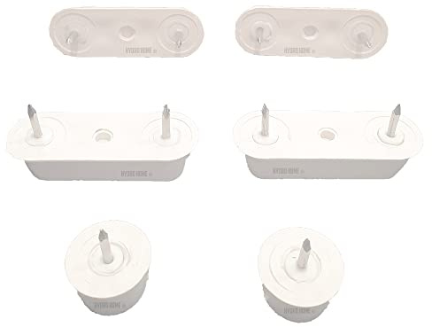 HYDRO HOME Paracolpi wc, kit 4 pezzi, in gomma, misure nelle immagini, montaggio facile fai da te, produzione italiana (BIANCHI, CON CHIODINO/GOMMA)