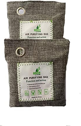 BOBOZHONG Bolsas de carbón Activado,100GX2 Bolsa Desodorante,Elimina los Olores,Deshumidificador,Purificador De Aire,Bolsas purificadoras,para Zapatos, Coche, Cocina, baño, Nevera, Oficina