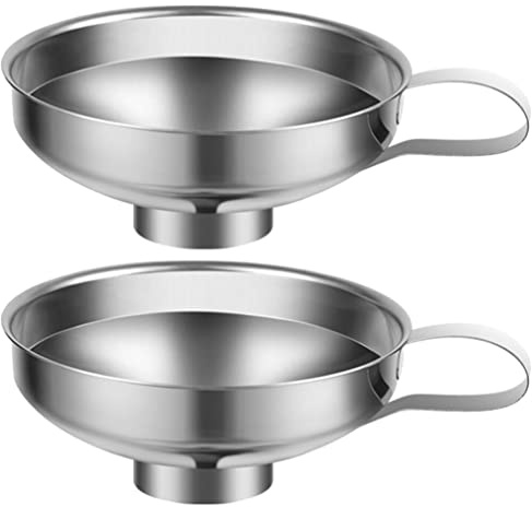 Veemoon 2piezas Embudo De Acero Inoxidable Para Cocina Boca Ancha Para Transferencia De Mermelada y Líquidos Resistente y Fácil De Limpiar Para Enlatado y Uso Doméstico