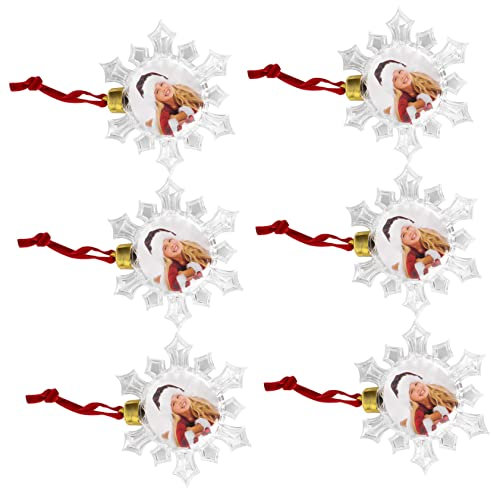 Abaodam Fotorahmen Anhänger Selbstgemacht 6 Stück Transparente Kunststoff Foto Ornamente Basteln Hängedeko Bilderrahmen für Party Weihnachtsbaum Zuhause Andenken Fotobasteln Hängende Fotodekoration