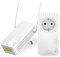 STRONG - Kit Powerline - Doble Toma PLC - PLC 600 Mbps + PLC WiFi 300 Mbps - Compatible Box/Router - 1 Puerto Ethernet + Enchufe Filtrado - Instalación Plug & Play - Alta Velocidad - Blanco