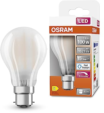 Osram LED SuperStar Classic A100 Dimmbare LED Lampe für B22d Sockel, Birnenform, GL FR, 1521 Lumen, tageslichtweiß (6500K), Ersatz für herkömmliche 100W Glühbirnen, 6er-Pack