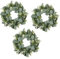 Avoik Artificielle Couronne De Porte, Couronne d'eucalyptus Couronne De Porte D'entrée, décoration Résistante aux Intempéries, Couronne de Fleurs pour Intérieur en Extérieur Mariage fête, 3pcs