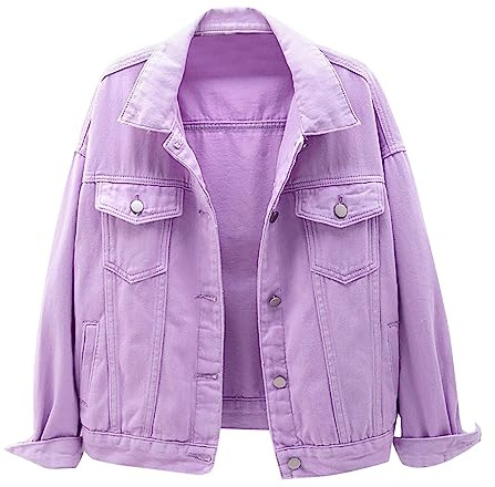 Rifuli # Damen Übergröße Jeansjacke Kurz Baggy Jeansjacke Trucker Jeansjacke