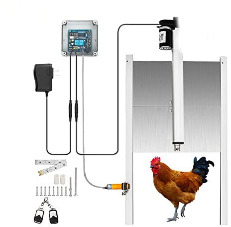 Abridor de puerta corredera Kits automáticos de abrelatas de puerta de pollo w / sensor de tiempo Mascotas de inducción Puerta de la abertura con sensor infrarrojo abridor automático para mini motorre