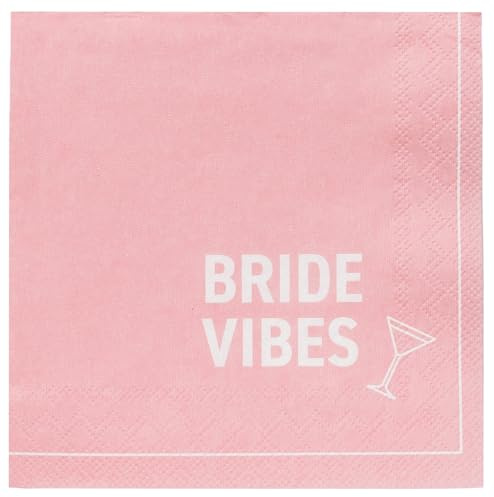 20 x Pretty Pink Party Cocktail Napkins for Bridal Showers and Hen Do Parties | Paper Serviettes For Brunch | Eco-Choice 100% recyclable | (NO PLASTIC) Designed in UK by Talking Tables 25cm