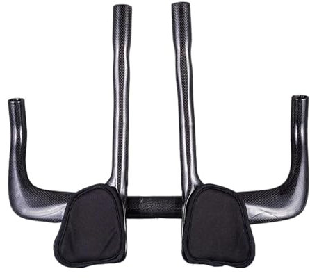 DUOCAI tt Handauflage Griff Verlängerung Bar Lenker Glänzend 3K Carbon Fiber Bike TT Bullhorn Bar Zeitfahren Triathlon Lenker Aerobar Rest Bar Ends Sets(Sets 440mm)