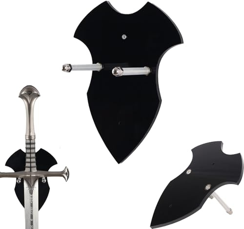 NIYATA 2 Pcs Schwerthalter Wand Schwertständer, für Wand, Axt, vertikale Anzeige und Dekoration (Schwarz)