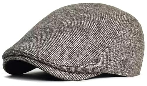 EKMTBJXY Schiebermütze Herren Baumwolle Flatcap Schirmmütze Cabbie Cap | Robustes Polyester-Baumwoll-Mischgewebe, verstellbar, atmungsaktiv und bequem, mit klassischem Vintage-Design für den Alltag