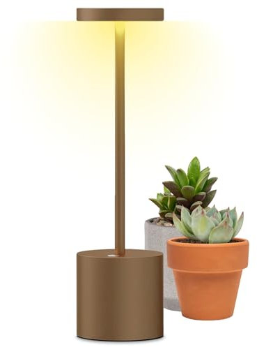 Kasbbu LAMPARA de Mesa - Lampara de Pie Salon Sin Cable - Lampara Led Recargable y Regulable - Nivel de Brillo Ajustable - Luz Led Ideal para mesa de luz Comedor, Dormitorio y Exterior