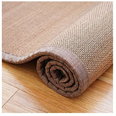 Japanischer Bambus-Teppich, 1,4 cm dick, rutschfest, Wohnzimmer-Teppich mit Stoffrand, anpassbar, Reißraum-Dekor (Blau, 1,2 x 2,2 m)