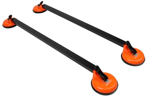 2 Pcs 36.22 Inch Car Roof Rack Cross Bars Square Steel Tube Suction Mount Rooftop Cargo Luggage Carrier Universal for Vehicles