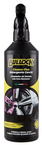 Bullock Car Care Cleaner Plus – Superpulitore Cerchi con Iron Remover, Rimuove Residui Ferrosi & Oleosi, Formula Senza Acidi per Cerchi in Lega & Acciaio, Efficacia Immediatamente Visibile, 375ml