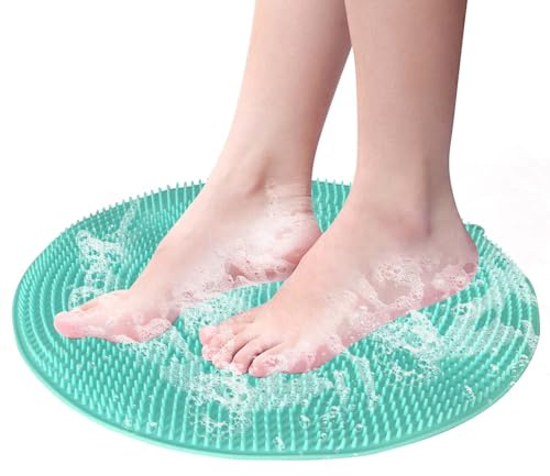Rutschfeste Massagematte Silikon Teal Blau Fußpflege Entspannung Massagegerät Dusche Duschmatte Duschmatte Rückenschwamm Reinigung und Peeling