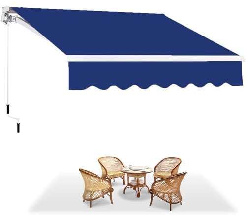 Toldo Manual con Brazo Articulado 4x1.5m,4x2m,4x2.5m,4x3m, Toldo Exterior Enrollable, Aluminio/PoliéSter, para BalcóN Ventana Puerta De Techo Plegable Resistente A Los Rayos UV
