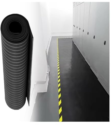 Cuttable Insulated Rubber Mat - Square Anti-electrocution Floor Mats, 3 5 6 8 10mm Thick Electrical Switchboard Rubber Matting Roll, for Distribution Room Factory Workshop, Anti-Slip & Waterproof(Blac